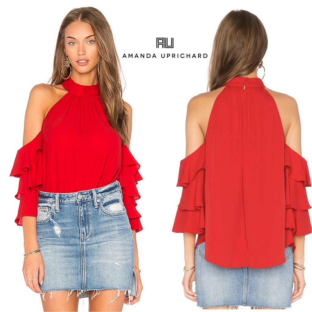 Amanda Uprichard Artesia Top In Lipstick